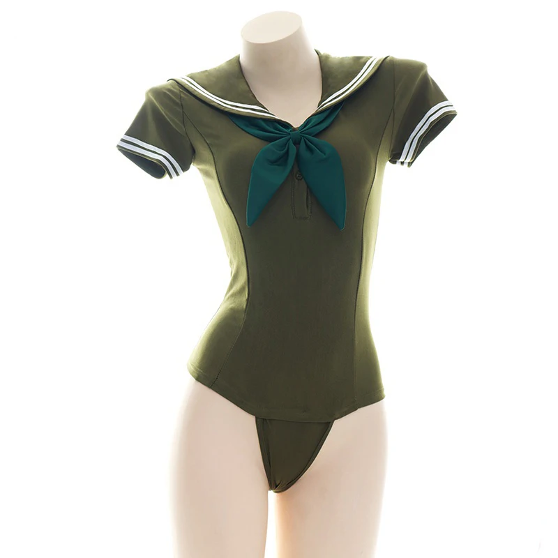 Kvinder Harajuku Sukumizu Slank Navy Krave Badetøj Pyjamas Cute Bow Tie Sød Kawaii Solid farve Casual Pyjamas Nattøj Cosplay