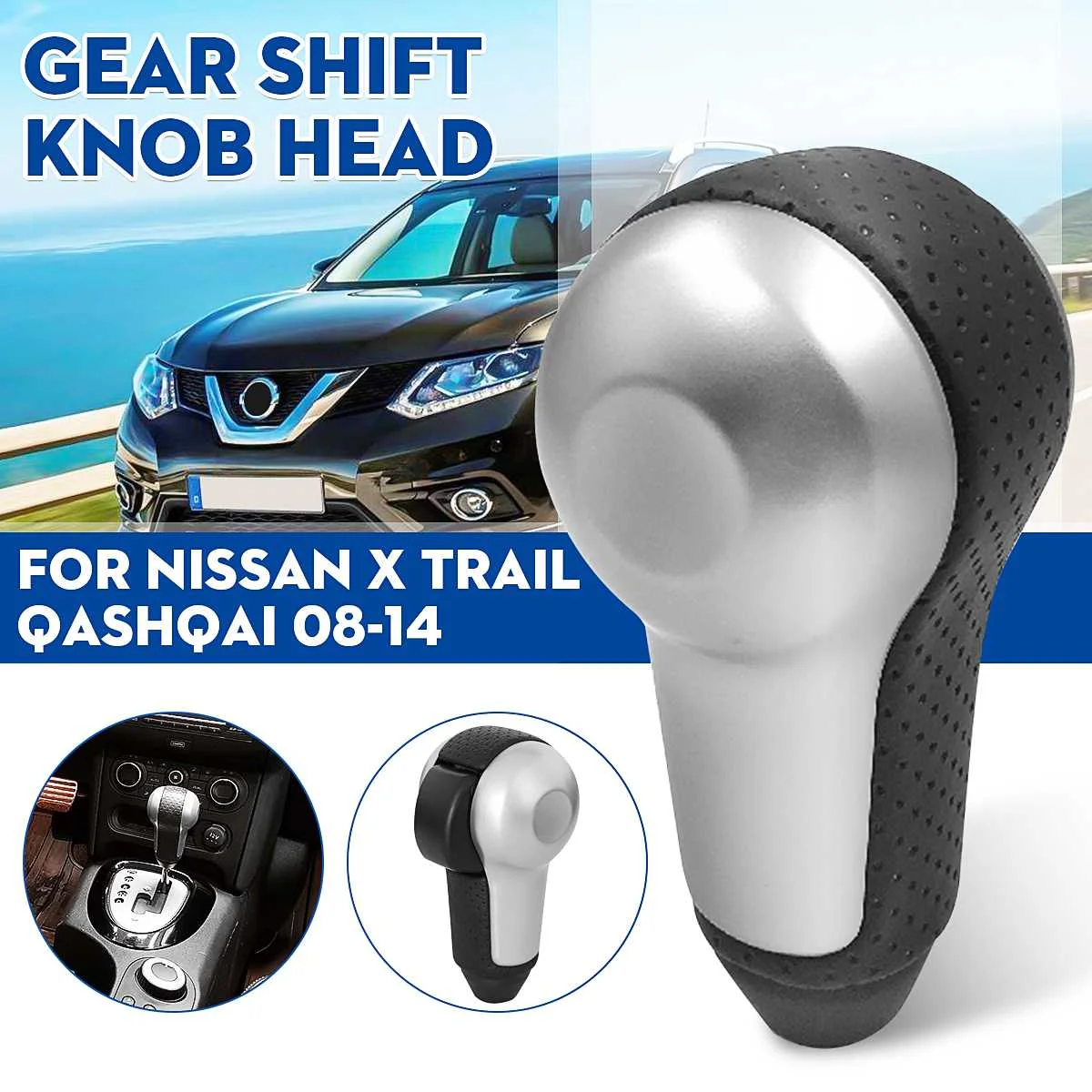 Automatisk Gear Shift-Knap Håndtag Shifter Håndtag Til Nissan X-Trail Qashqai J10 2007-2013, Kai-Chen T7008-13