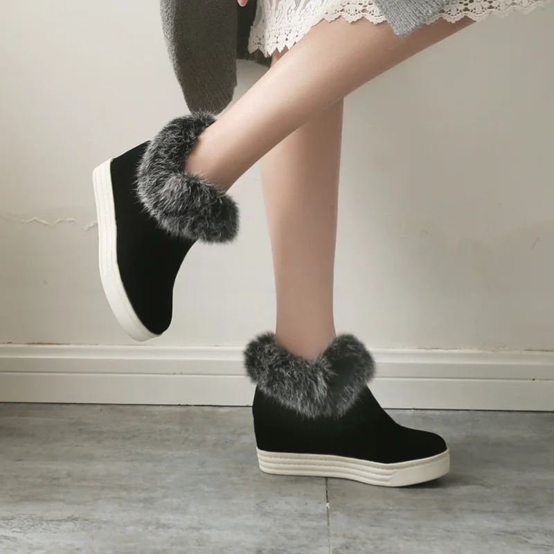 2020 Nye Vinter koreanske Version Af Den Kanin Pels, Korte Støvler, Høje Vandtæt Platform Flad Bund Afslappet Gå Kvinders Støvler