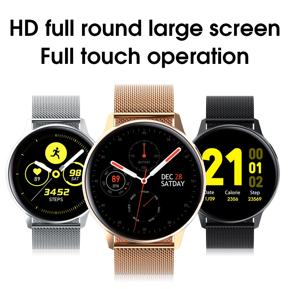 S30 Smart Ur Mænd Kvinder Fuld Touch Screen EKG-IP68 Vandtæt puls, Blodtryk og kropstemperatur overvågning Smartwatch