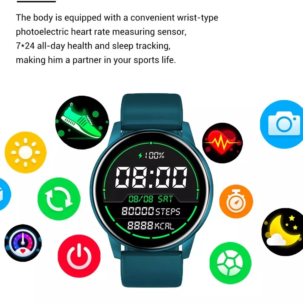 LIGE Smart Ur Blodtryk Sove Overvåge Fitness Ur Vandtæt Bluetooth Vejr Påmindelse Fuld Skærm Touch Smart ur