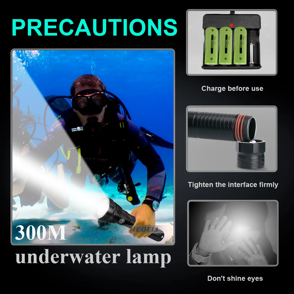 Xhp90 dykke xhp70 undersøiske kraftig led lommelygte lampe vandtæt dykning fakkel 26650 or18650 xhp50 jagt scuba flash lys