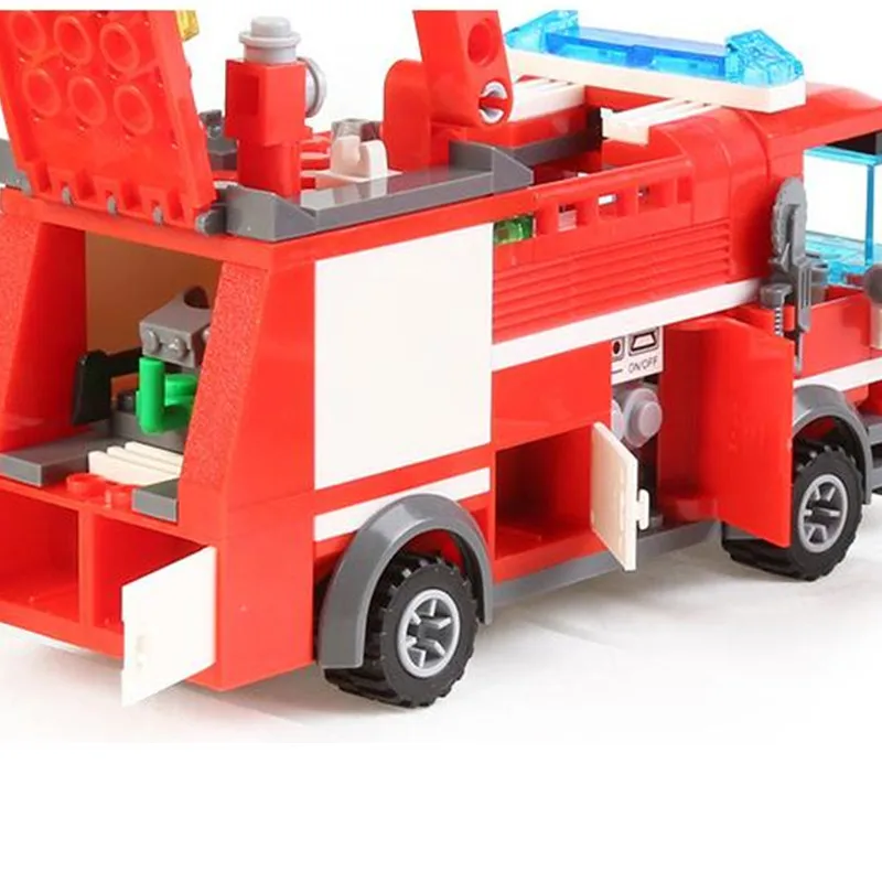 KAZI 206pcs brandbil byggesten Brandmand Legetøj Mursten byen Uddannelsesmæssige DIY Mursten legetøj