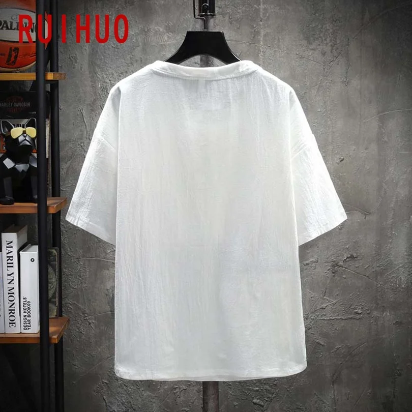 RUIHUO Solid kortærmet T-Shirt Fashion Streetwear 2020 Hvid Hip Hop T-Shirt Mænd Tshirt Japansk Tøj Man M-5XL