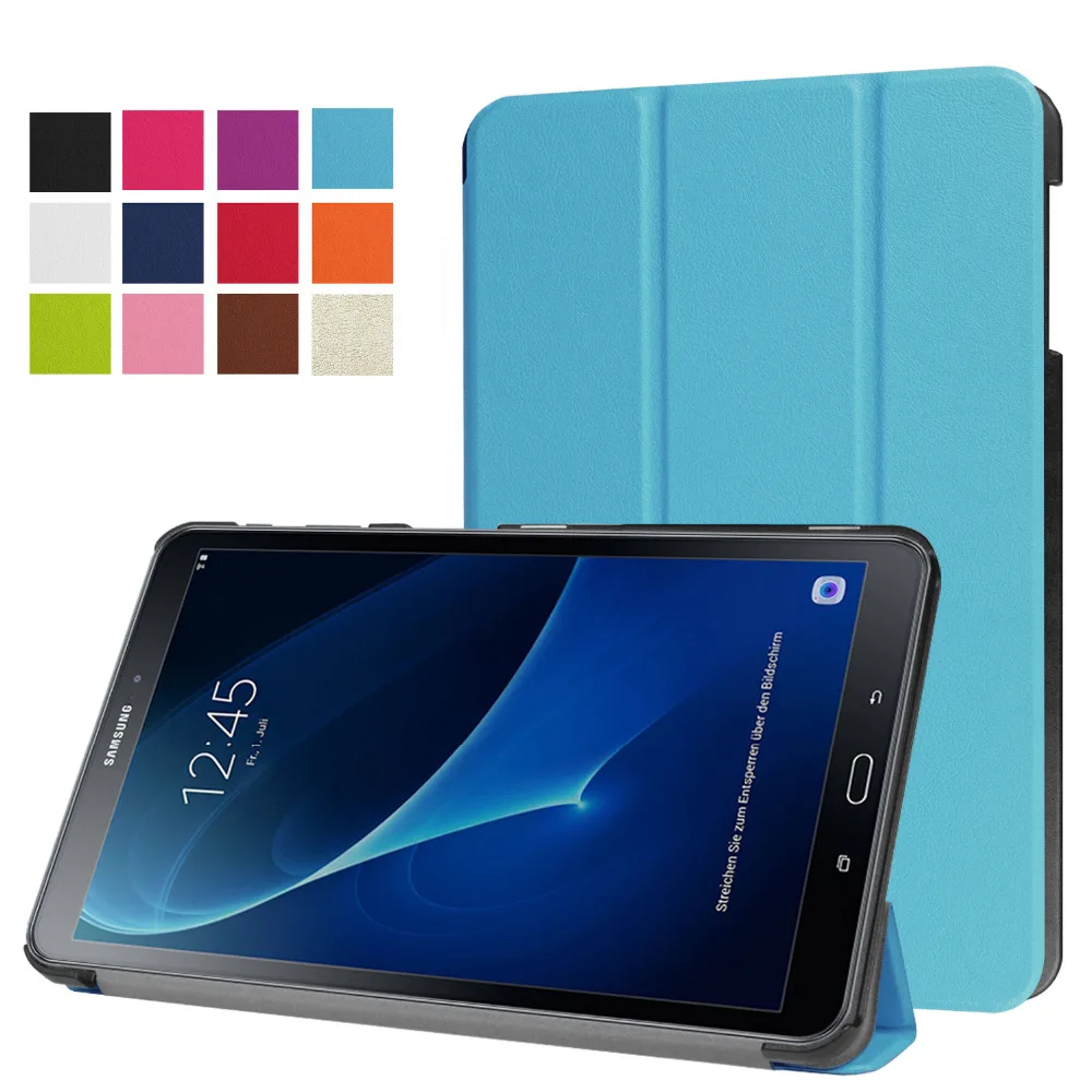 Slim Magnetisk Folde Flip PU Cover til Samsung Galaxy Tab 10.1 2016 T580 T585 T580N T585N Hud Tilfældet + Film + Pen