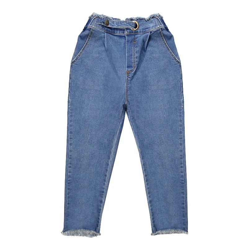 Lange Jeans til Piger 8 10 12 år Tykkere Elastisk Talje Harem Casual Denim Bukser Foråret Falder Teenage Piger Tøj