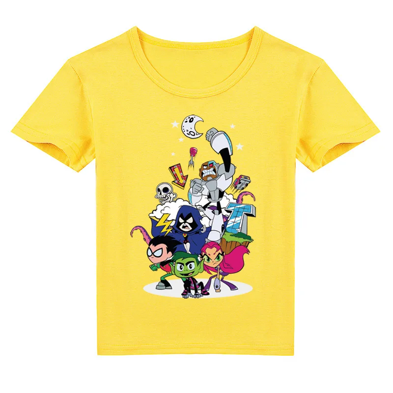 DLF 2020 Sommeren Teen Titans GO! T-Shirts Kids Fashion Print T-shirt Baby Piger Casual Kort Ærme t-Shirts Toppe Børn Tøj