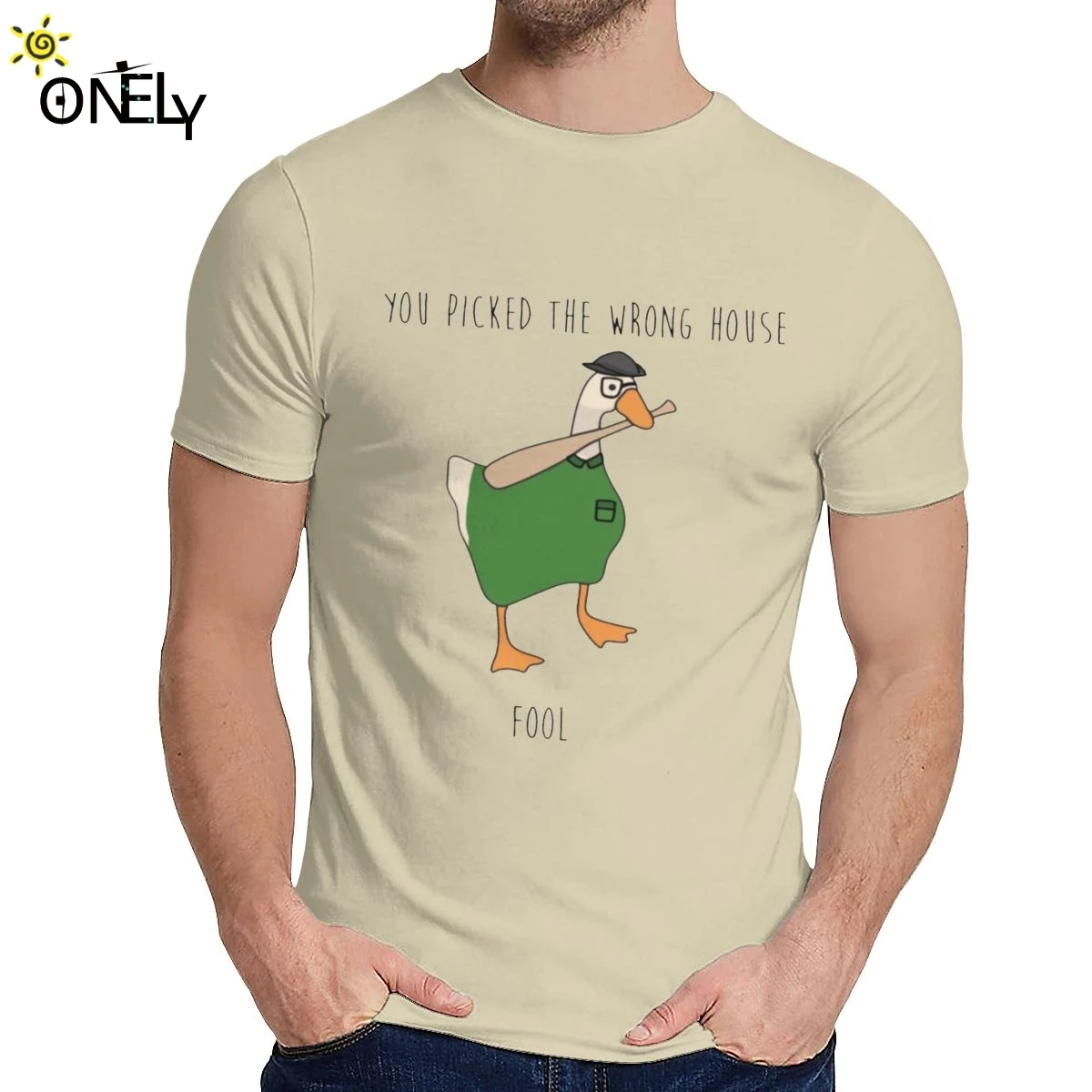 Man-O-neck Du valgte Det Forkerte Hus Untitled Goose Spil T-shirt til Sommeren Mænd Behagelig Top Tee Stor Størrelse