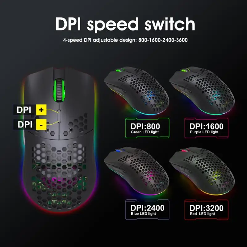 Wireless Gaming Mouse Pad RGB Lys Bluetooth-2.4 Ghz Fire Gear DPI Egnet Til Bærbare PC Med Baggrundslys Spil Periferiudstyr