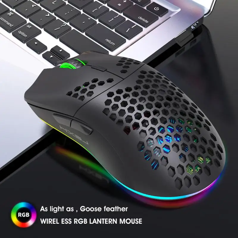 Wireless Gaming Mouse Pad RGB Lys Bluetooth-2.4 Ghz Fire Gear DPI Egnet Til Bærbare PC Med Baggrundslys Spil Periferiudstyr
