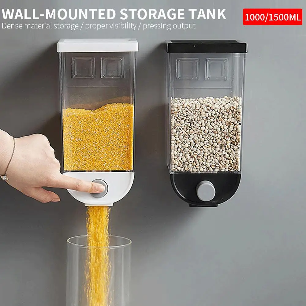 Korn lagertanke Automatisk Ris Holdbar 1000/1500ML Lufttæt Frisk Holde Mad Container, Plast Opbevaring Container Køkken