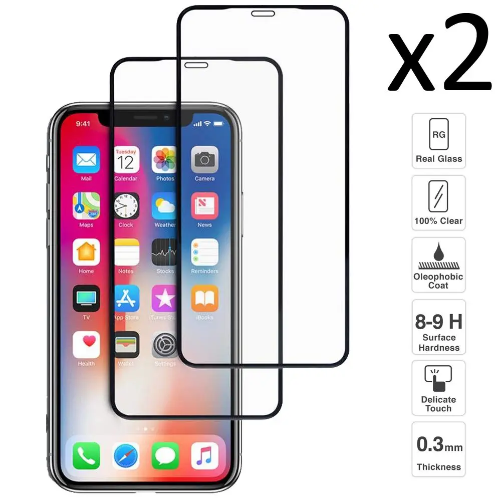 IPhone XS-Max 6.5, Sat 2 stykker hærdet glas skærm protektor anti-ridse ultra tynd, let at installere