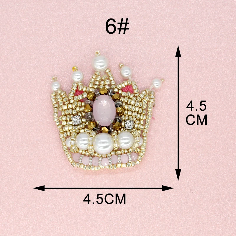 Beaded Crown pletter på tøj Rhinestone Perle dekorative patch til tøj kvinder patchwork diy sy tilbehør badges