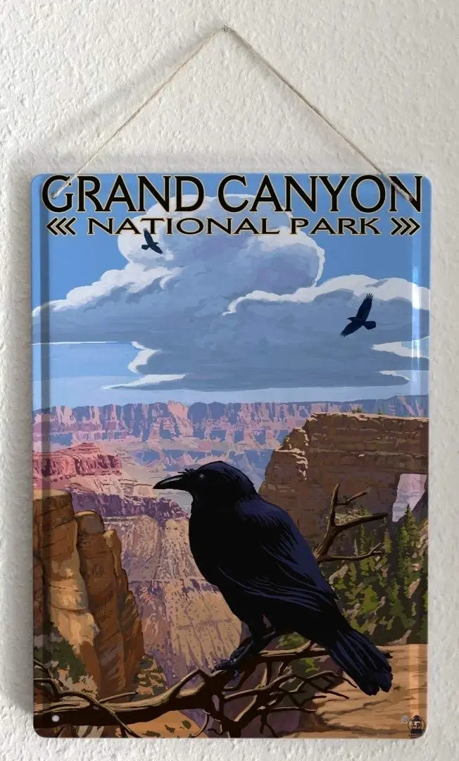 SIDEN 2004 Tin Tegn Metal Plade Dekorative Tegn Home Decor Plaques Ferie rejsebureau Grand Canyon National Park