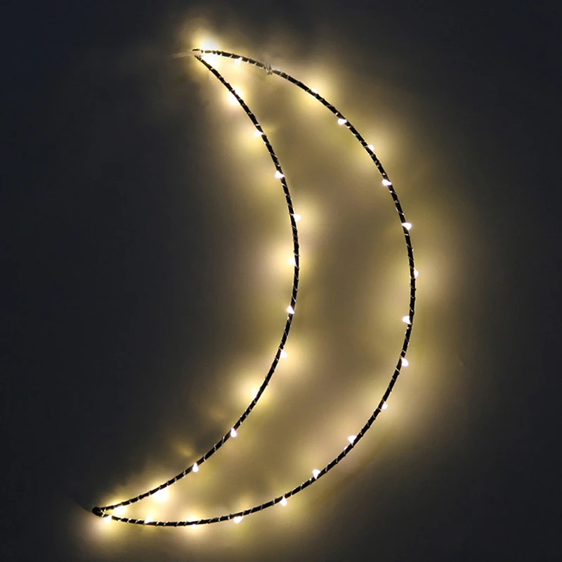 Fremme! Søde Måne Bøjle Lys til stuen Kreative Metal Frame Led Nat Lys Holiday Lights Nye År Fødselsdag