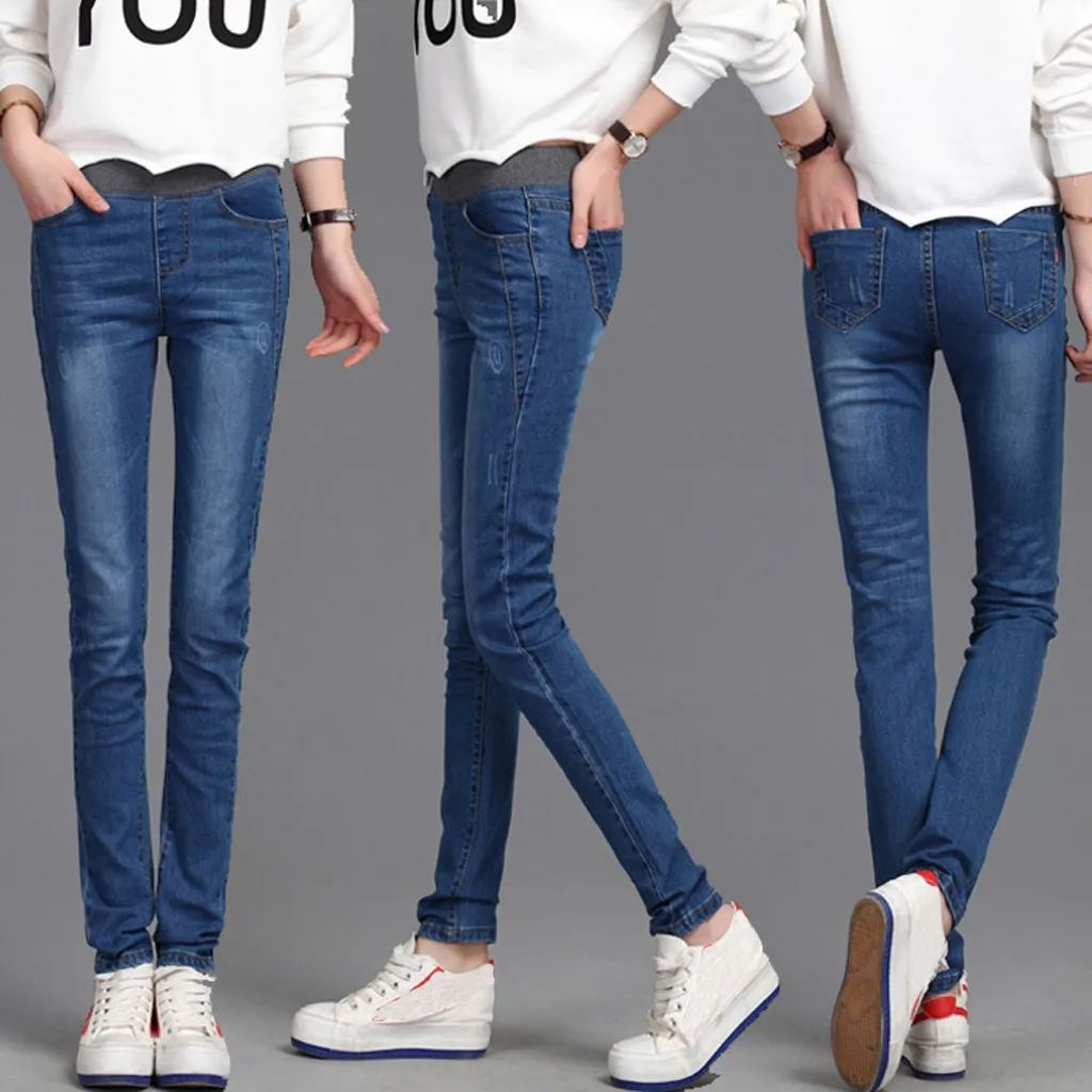 Varm Vinter Jeans Til Kvinder Med Fleece Høj Talje Tynde Kvindelige Denim Kvinder er Vinter Jeans Plus Size Stræk Velour Bukser XSP40