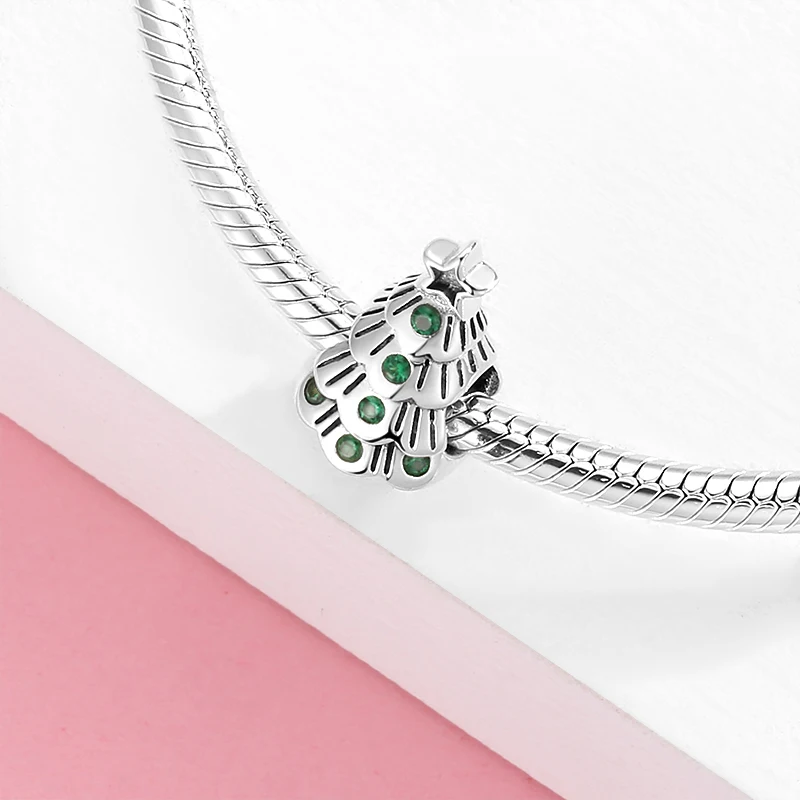 Ny Ægte 925 Sterling Sølv, Emalje Crystal Flower Charms Perler Passer Oprindelige Europæiske Charme Armbånd Kvinder DIY Smykker Gave