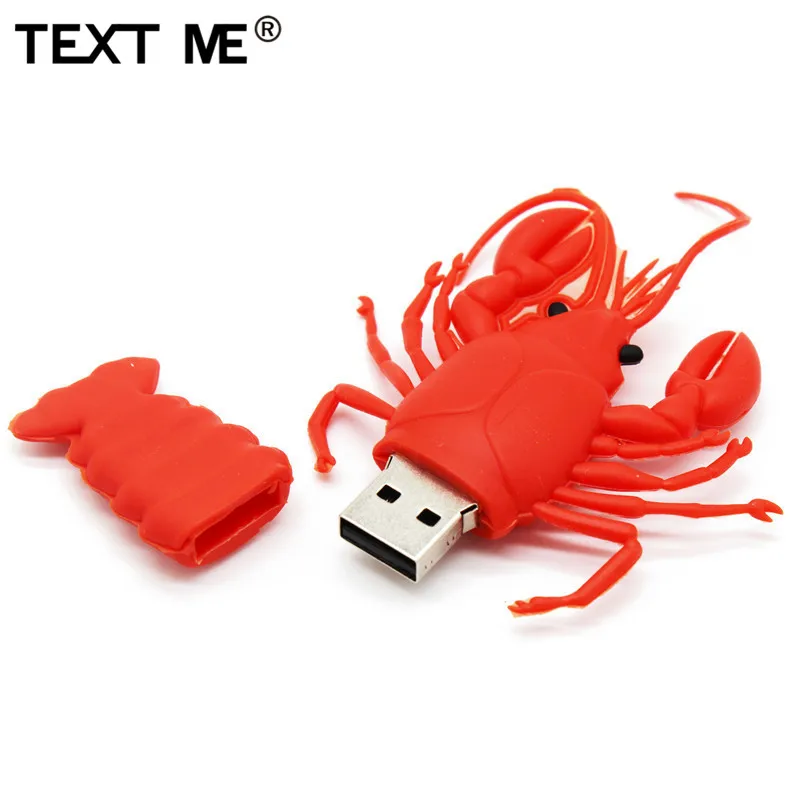TEKST MIG nye st tegnefilm Red lobster usb2.0 4GB, 8GB, 16GB, 32GB, 64GB pen-drev, USB-Flash-Drev kreativ gave