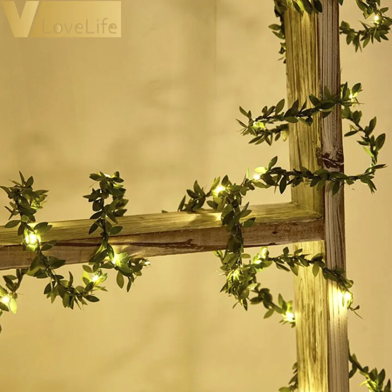 LED-Lys Blade Garland Fe Lys Led kobbertråd Batteri, String Lys Til Bryllup Skov St. Patricks Dag Dekoration