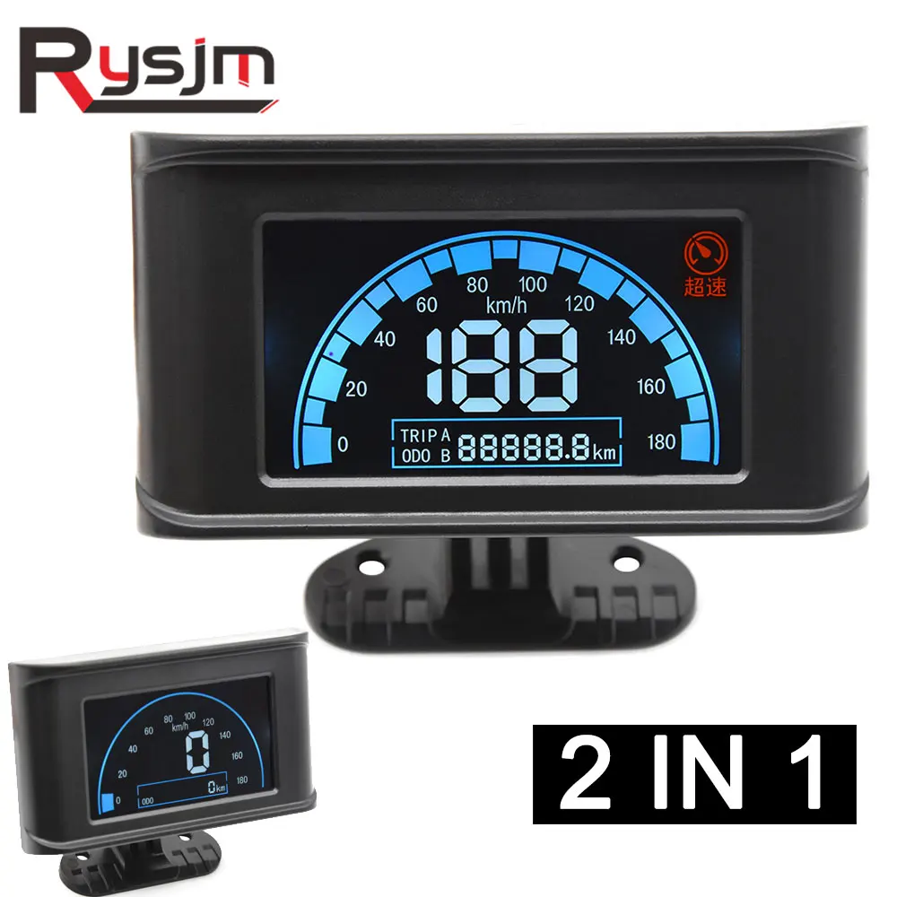 Bilens hastighed meter Lastbil Motorcykel Instrument Digital Speedometer Kilometertæller Justerbar Skærm LCD-Gauge høj hastighed Alarm