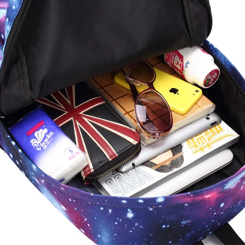 Anime Lysende skoletasker Til Dreng piger stjernehimmel Studerende Rygsæk børn Skulder tasker Med USB-Opladning School-Rygsæk Barn