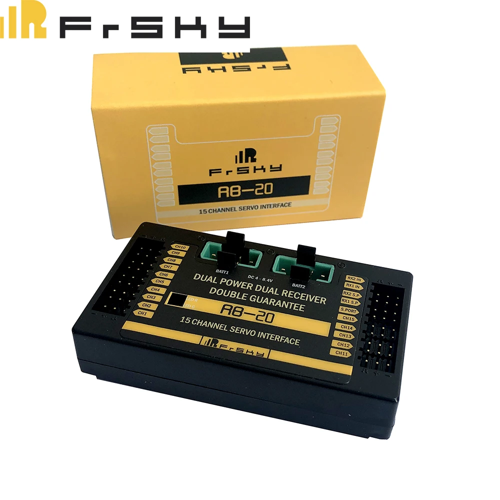 Frsky RB-20 RB20 Dual Power Dual-Modtager, Telemetri Auto-switch & Maksimale Strøm Op til 10A
