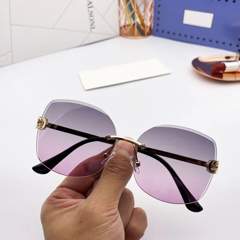 2020 nye solbriller brand designer modeller solbriller gradient farve rammeløse solbriller mode solbriller UV400 polariseret ladi