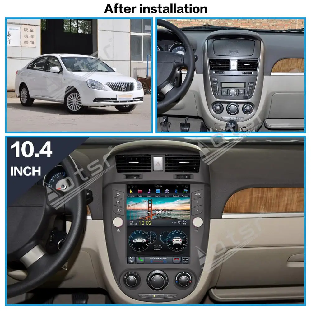 PX6 Android For Buick Excelle 2008-Tesla Stil Vertikale GPS Navi-Car Multimedia-Radio båndoptager Afspiller Stereo Head Unit