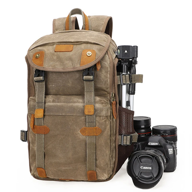 Nyeste National Geographic Kamera Taske Batik Canvas Kamera Rygsæk Stor Kapacitet Vandtæt Fotografering Bag Kameraet Sagen