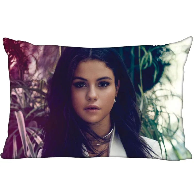 Selena Gomez Pude Dække Soveværelse, hjemmekontor Dekorative Pudebetræk Rektangel Lynlås pudebetræk Satin Stof No Fade