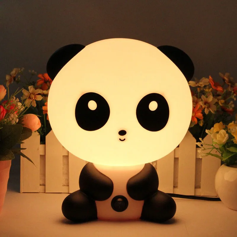 LED Nat Lampe Søde Tegneserie Panda Night Light Baby Soveværelse Lamper Sove Led Kid Lampe Pære bordlamper For Børns Gave
