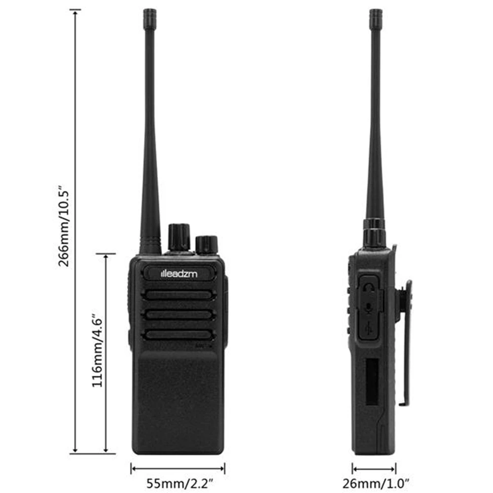 LE-C2 Walkie Talkie Enkelt USB-Kabel, der Forfalder Håndholdte Walkie Talkie 16 Kanaler Med Batteri Oplader Base Hovedtelefoner