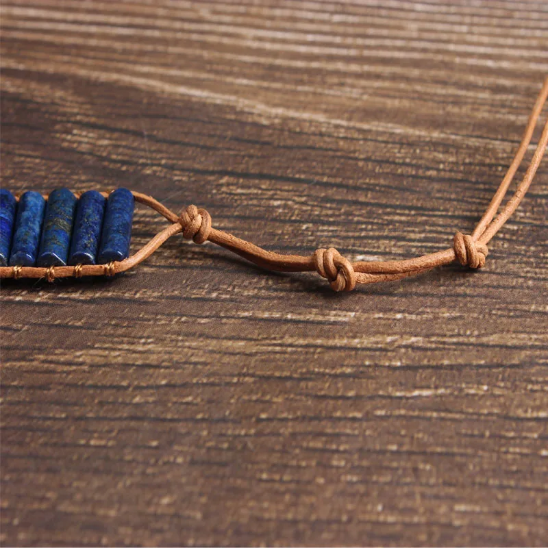 LanLi naturlige Smykker mazarine lapis lazuli sten cylinder strik armbånd mænd og kvinder, der Giver gaver og selv bruge