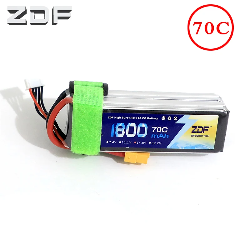 ZDF 1800mAh 4S 14,8 V 70C Lipo Batteri med XT60 stik