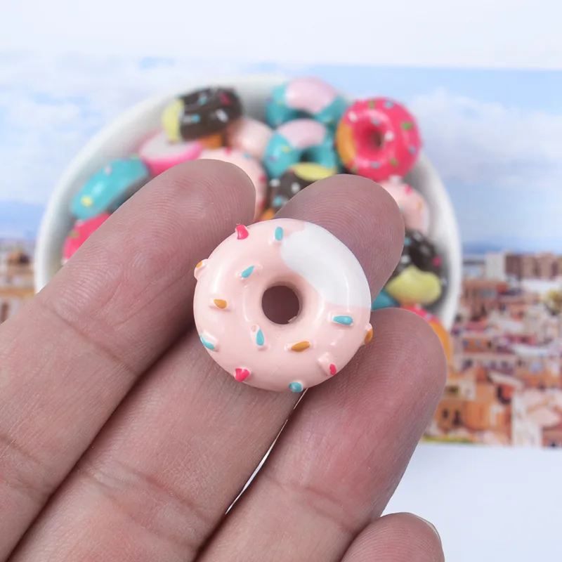 100pcs/masse 22mm Kawaii Harpiks Donuts Flatback Til Scrapbooking Håndværk at Gøre Mobile Tilfælde DIY Dekorative Fordel