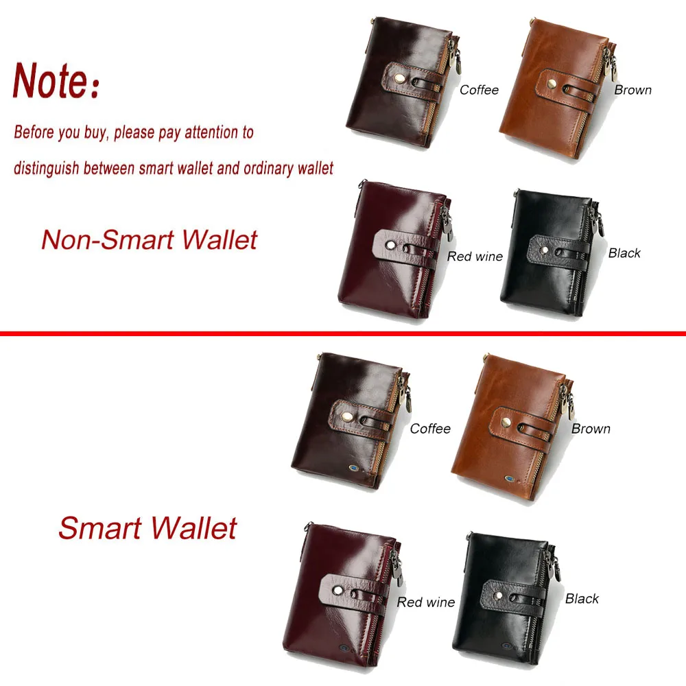 Smart Wallet-GPS-Registrering af Bluetooth-Gratis gravering Gave Mønt Pung Kæde Pung i Ægte Læder kortholder Mænd Ziper Tegnebøger