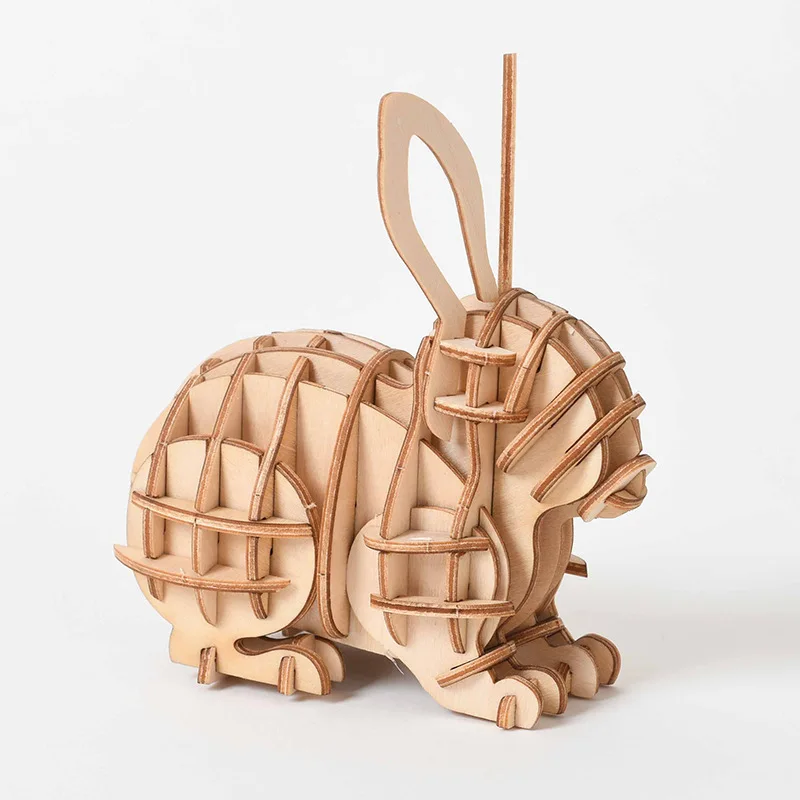Laserskæring DIY Dyr Kat Hund Panda Legetøj 3D Træ-Puslespil Legetøj Samling Model Træ Håndværk Kits Bruser Dekoration til Børn Kid