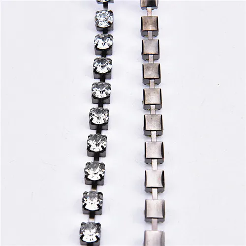 Stor størrelse SS38 8mm10yard/ meget+rhinestone kop kæde med AAA klar krystal sten sølv base fabrik strass dekorere bryllup
