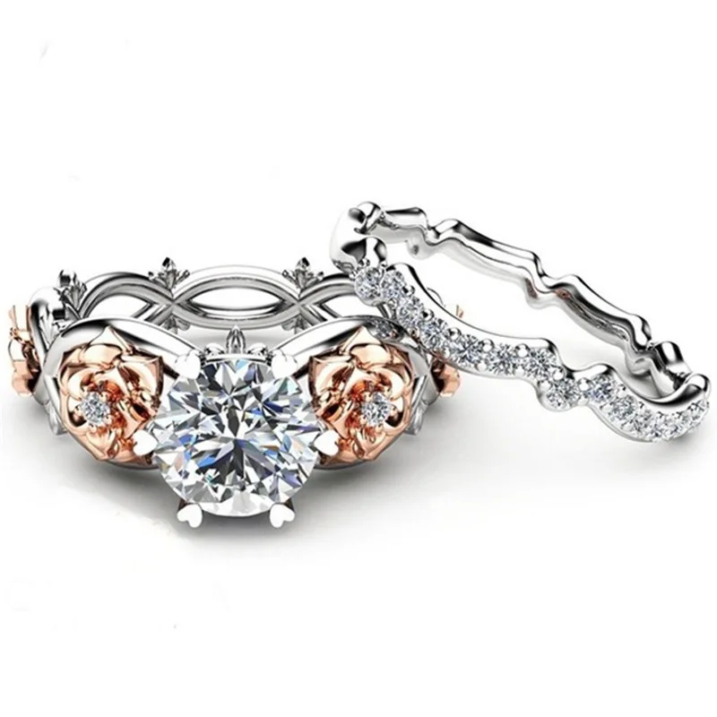 925 Sterling Sølv Farve Diamant Ring For Kvinder 18k Guld Steg Form AAA Zircon Ringe ENGAGEMENT BRYLLUP Sten Ring Fine Smykker