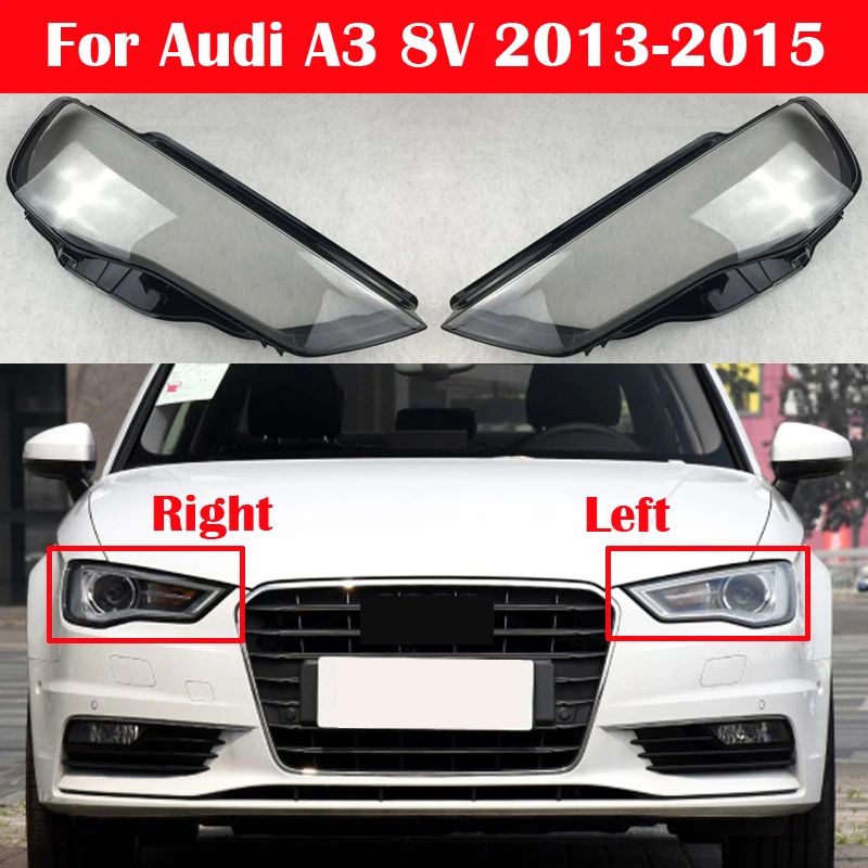 Forreste Gennemsigtige Lampcover For Audi A3 8V 2013-Lampeskærm Caps Shell Auto Lys Glas Linse Forlygter Dække