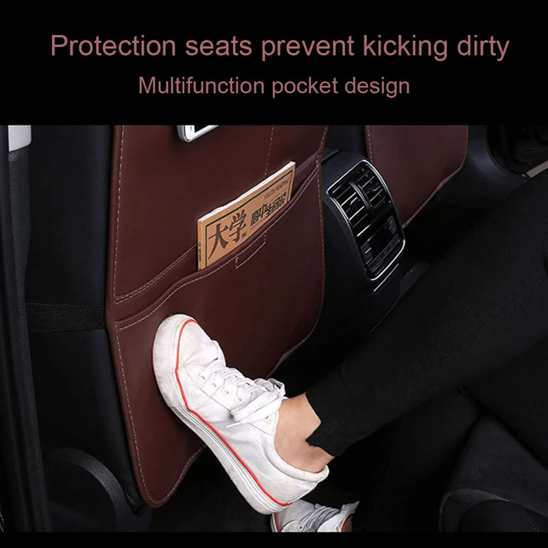 LUNDA PU Læder Bil bagsædet Protector Bil opbevaringspose Anti Kick Mat Sag Til Barn Baby Sparke biludstyr bil organizer