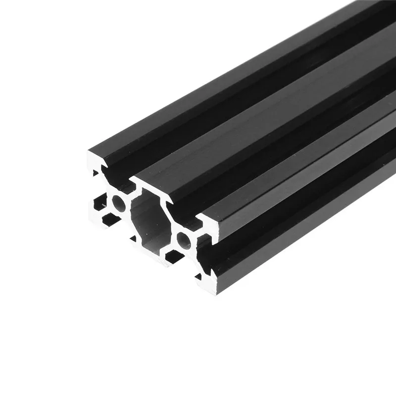 2040 V-Slot Ekstrudering Europæiske Standard Anodiseret Aluminium Profil Ramme 400 500mm Længde Lineær Jernbane til CNC-3D-Printer, Sort