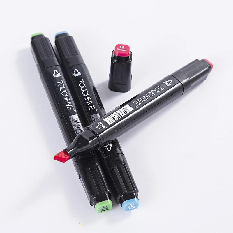 TouchFive Markører 30/40/60/80 Farve, Tegning, Skitse Kunst Markør Pen Dobbelt Tips Alkoholiske Pens For Manga Kunstner Markører Art School