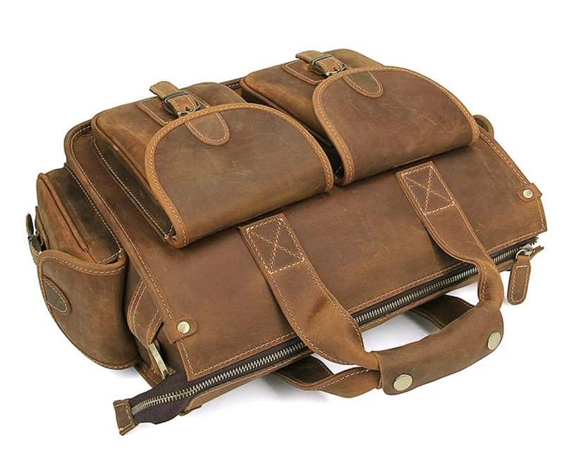MAHEU Retro Designer Håndtasker Til Mænd i Ægte Læder Herre Taske Til 14 Tommer Laptop taske læder messenger bag til mænd