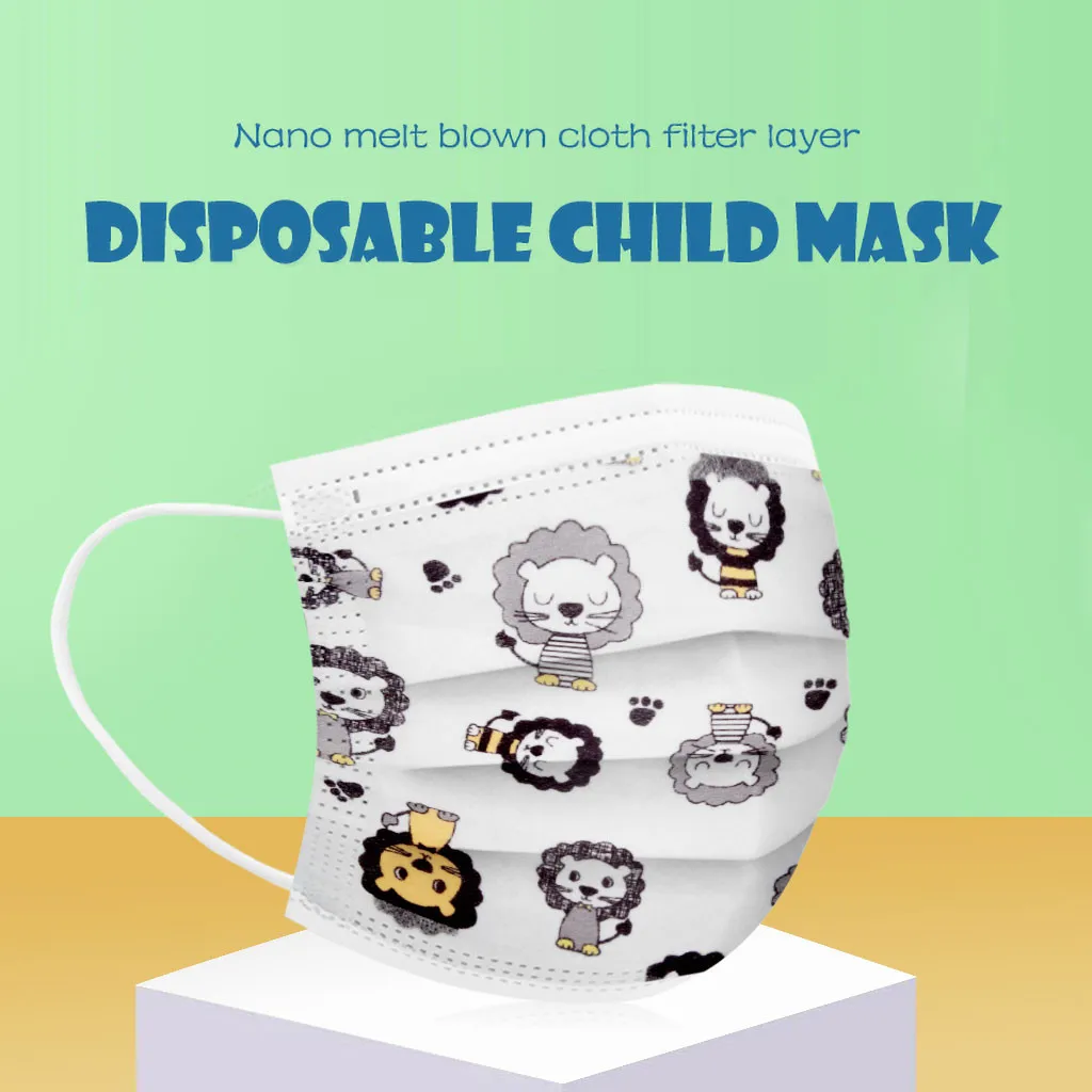 40/50/100PCs Børn maske disponibel Tegnefilm Munden Masker 3 Lag Meltblow i Alderen 3-12 Barn industrielle Klud Børn Face Mask
