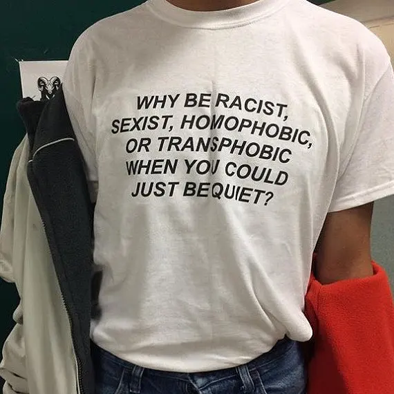 Kvinde Korte Ærmer Brev Trykt T-Shirts, Casual Bomuld Toppe Hvorfor være Racistisk, Når Du Bare Kunne være Stille Harajuku T-Shirts