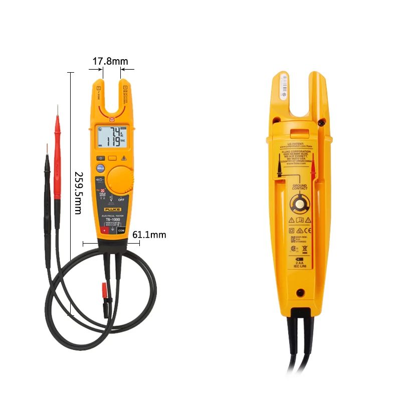 Princippet Fluke T6-1000 ikke-kontakt Voltage Clamp Meter Nuværende Digitale Clamp Meter Spænding Strøm Kontinuitet Tester