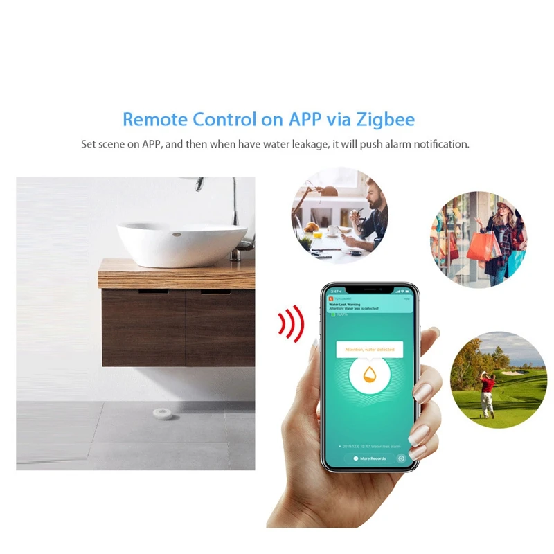 Zigbee Smart Home Vand Lækage Sensor Trådløse Oversvømmelser Detektor Vand Lækage Detection Alarm Vandstanden Overløb Alarm Tuya Sma