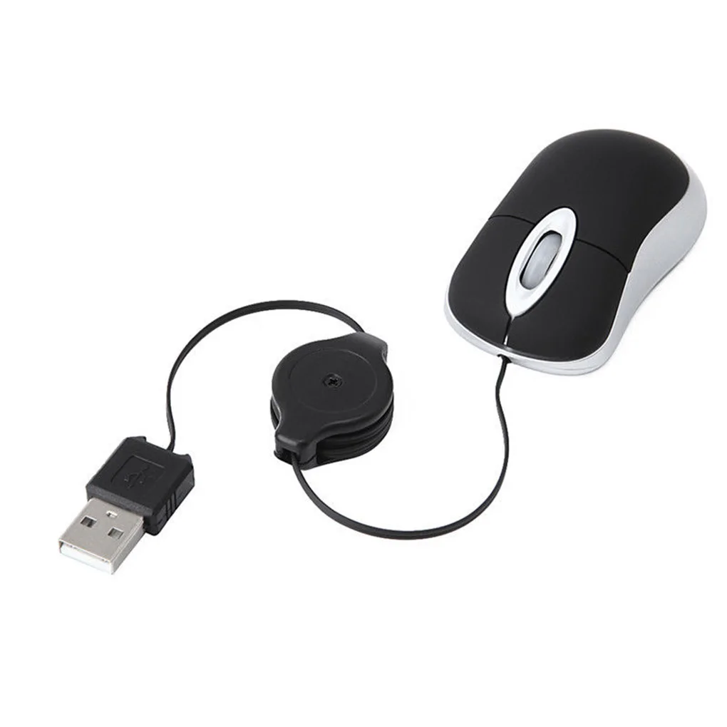 Udtrækkeligt USB-Kabel Ergonomisk Kontor, Computer, PC, Laptop Gaming Mus Dejlig Mini-Kabelbaseret Mus