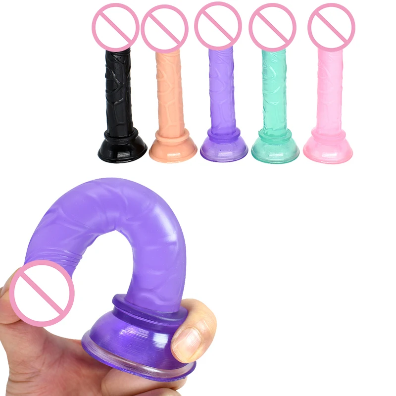 14,5 cm Realistisk Dildo Sex Legetøj Ingen Vibrator Butt Plug Strap On Penis sugekop Silikone G-Spot Massage Onani For Kvinder